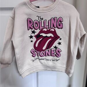 Zara Kids Cream and Pink Rolling Stones Sweatshirt